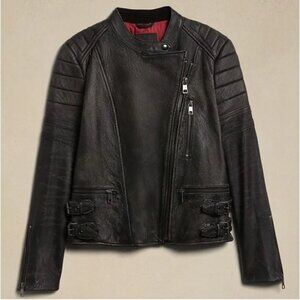 Banana Republic Quilted Leather Moto Jacket